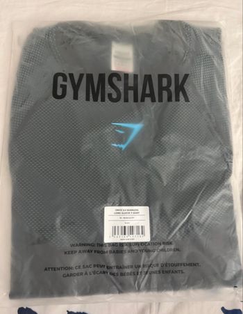 Gymshark Onyx 5.0 Seamless Long Sleeve T- Shirt - Black/Brand Blue