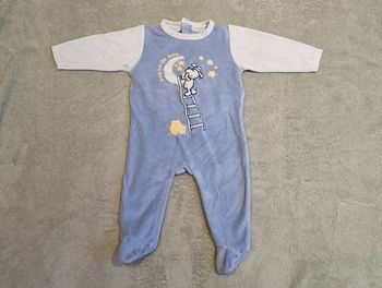 Pyjama velours bleu Tex 9 mois