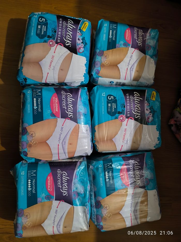 6 paquets de serviettes always taille M