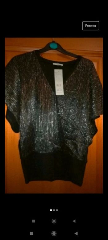 Maillot argenté et noir taille 1