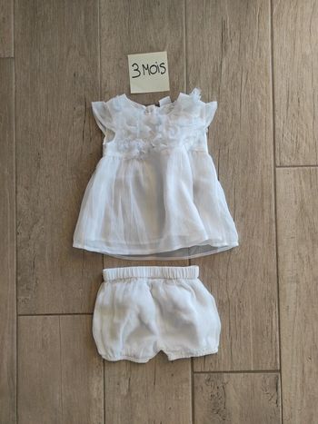 Ensemble robe + culotte 3 mois cérémonie