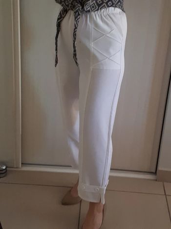 Pantalon court vintage taille élastique