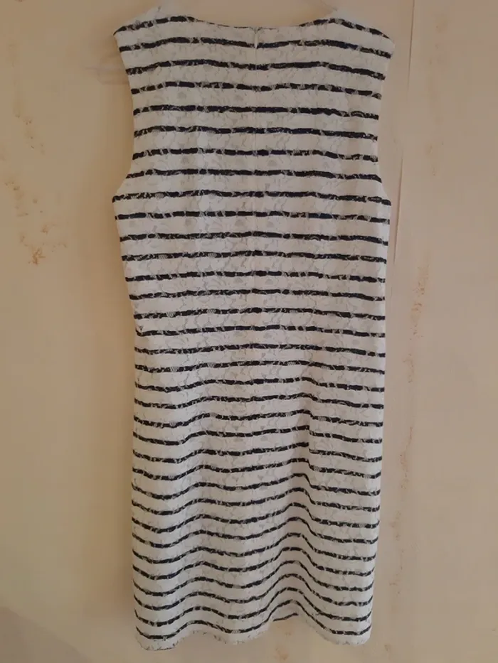 Robe droite rayée bleu marine et blanche T40 - photo numéro 2