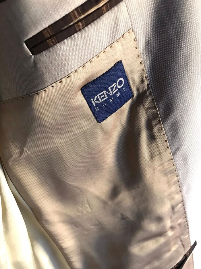 Veste de blazer beige homme Kenzo taille 52 en laine et soie. - photo numéro 3