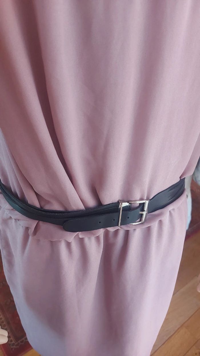 Ceinture en cuir noir avec application 90cm - photo numéro 7