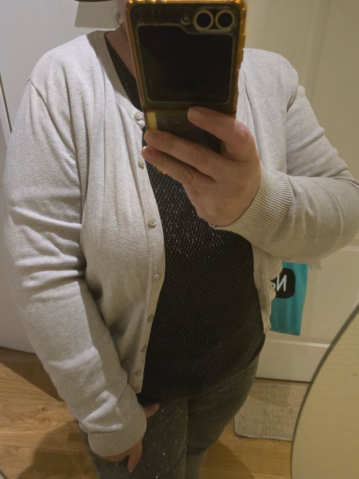 Gilet beige  à boutons T. L 42/44 H&M Basic - photo numéro 7