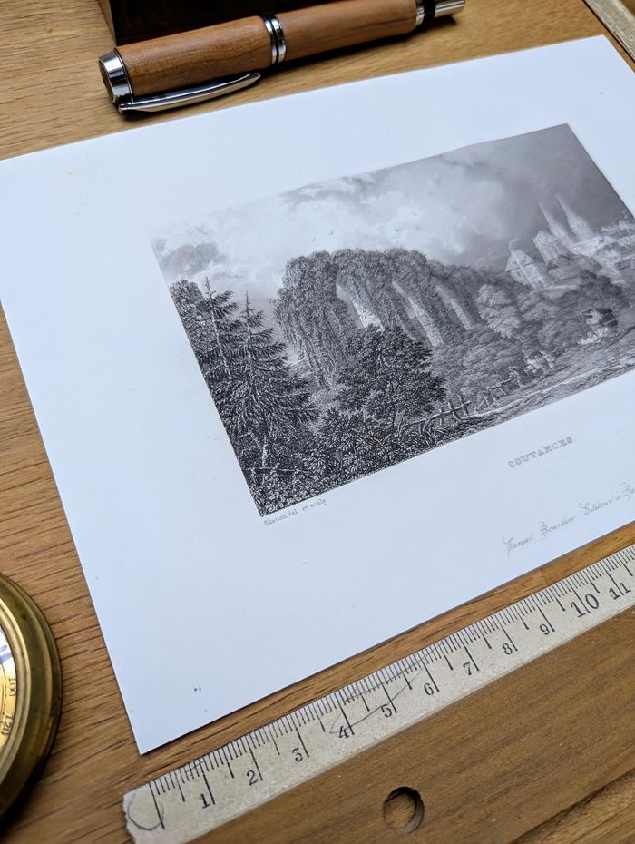 Imprimée en 1844, Coutances, Normandie. Original Vintage Authentique. - photo numéro 3