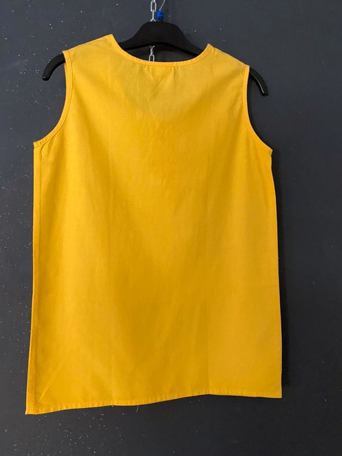 Top blouse vintage jaune tournesol 100% coton - photo numéro 3