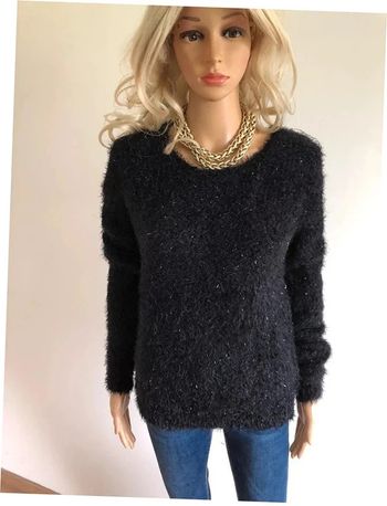 Pull noir pailleté tout doux ave dentelle She's Secret taille unique jamais porté