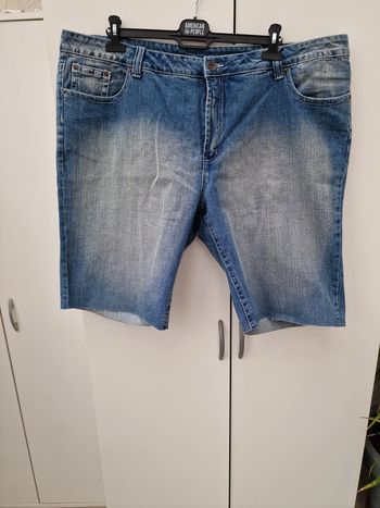 Short En Jeans Bleu Délavé