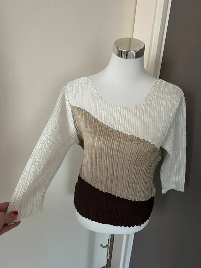 Milano haut blouse plissé femme, taille M/38 - photo numéro 2