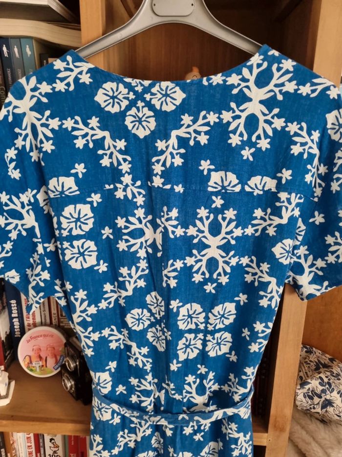 Robe neuve légère bleu vif effet lin taille M - photo numéro 8