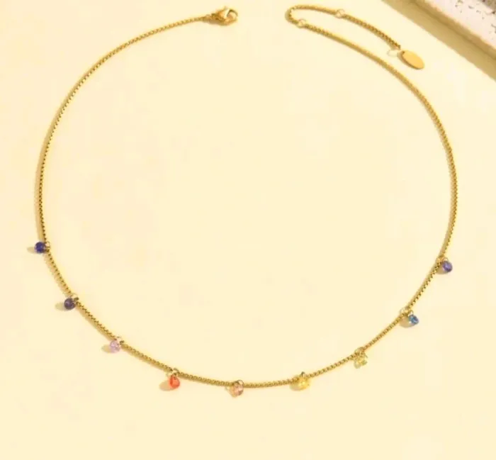 Collier multicouleurs acier