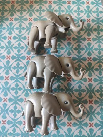 Playmobil 3 éléphants gris
