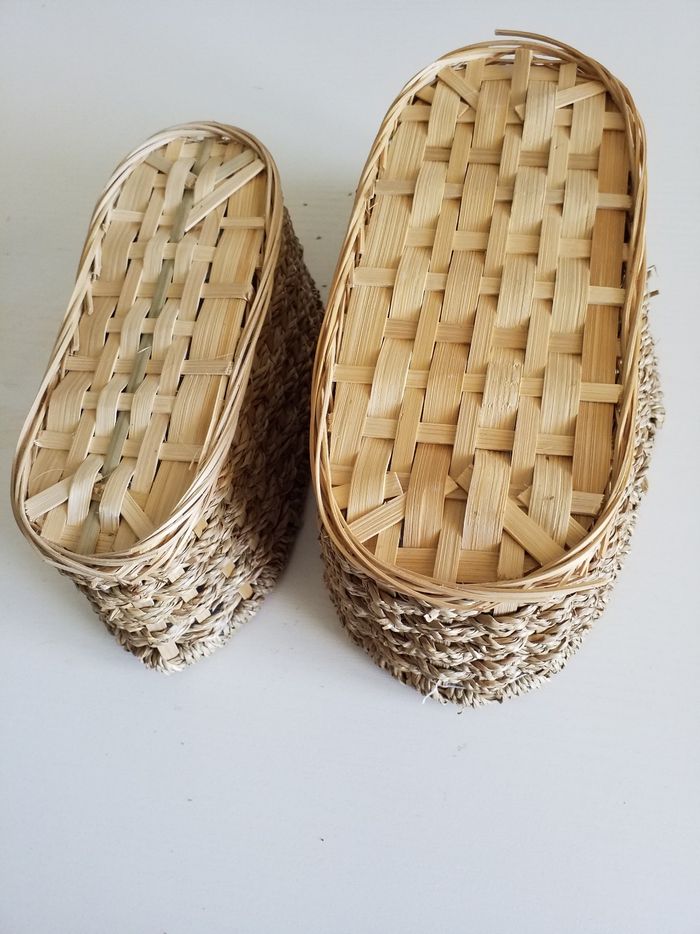 2 panieres de rangement en osier - photo numéro 2