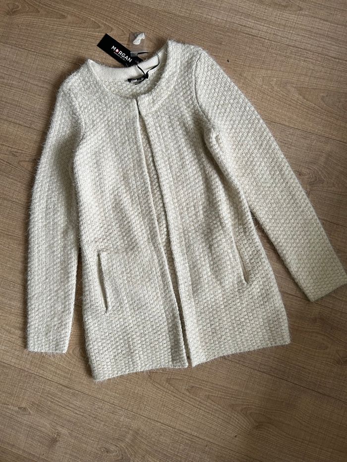 Cardigan beige tout doux neuf Morgan taille M (valeur 55€) - photo numéro 7