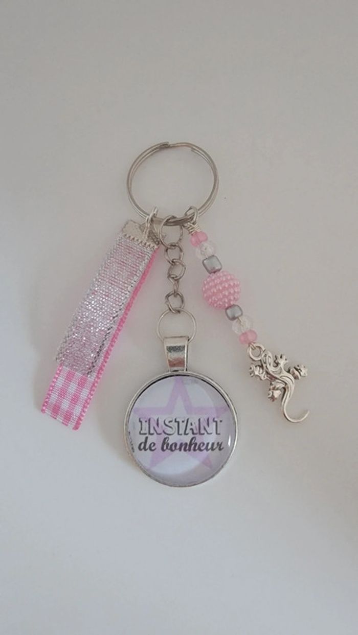 Cadeau pensées positives, porte clé message bijoux de sac " instant de bonheur "