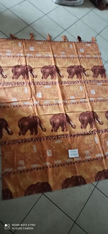 2 rideaux motifs éléphants