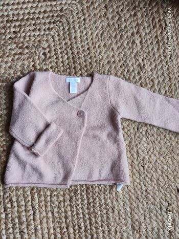 Gilet chaud bébé fille 6 mois rose