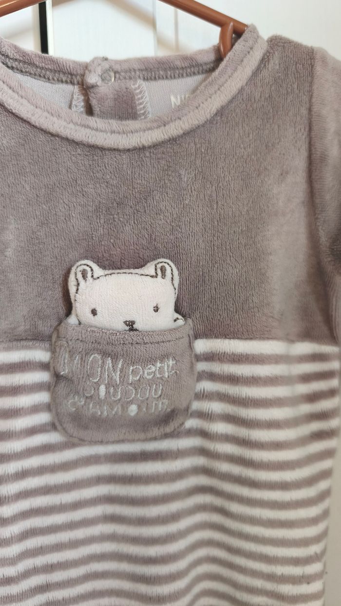 Pyjama naissance chaud velours TAO ours