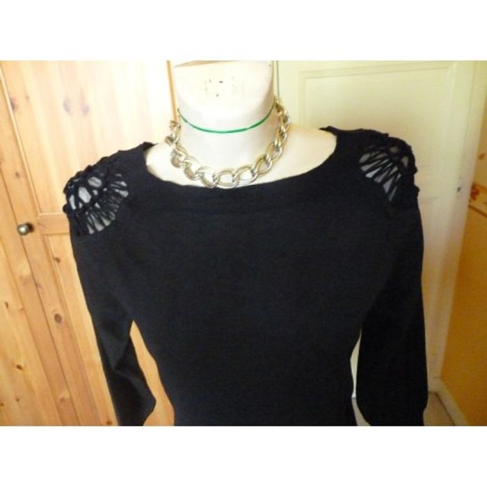 DEBY DEBO – Pull Tunique Maille Noire T.42 - photo numéro 3