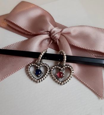 Duo de Coeurs pendant bleu et rose Pandora authentique