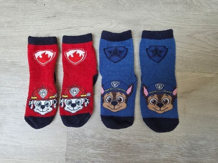 ​Lot 2 Paires Chaussettes Polaires Pat' Patrouille (Marcus & Chase) 27-30 Tres Bonne Etat