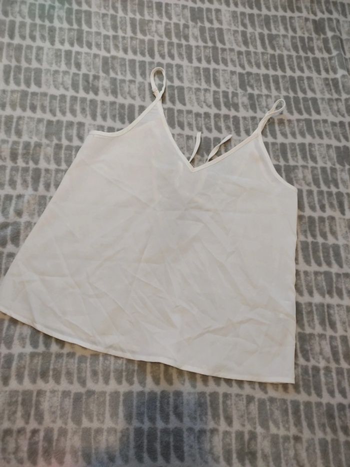 Débardeur large ample fluide dentelle dos écru taille 36 - photo numéro 3