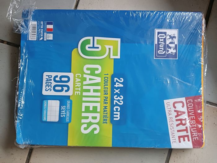 Lot de 5 cahiers OXFORD 24 x 32 (96 pages) Neuf