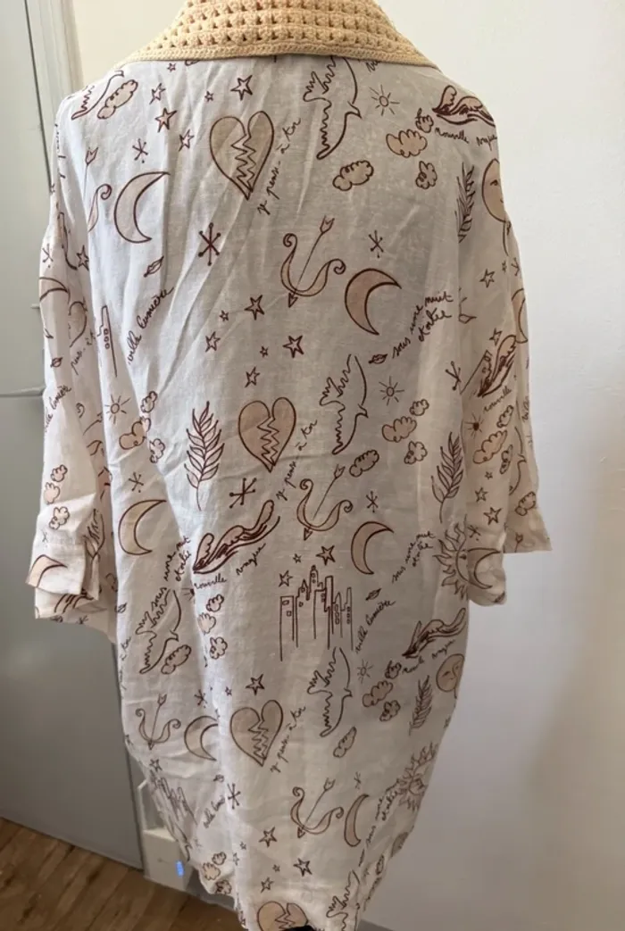 Chemise/Blouse Sandro – Col V & Col en Crochet – Taille 38 - photo numéro 3