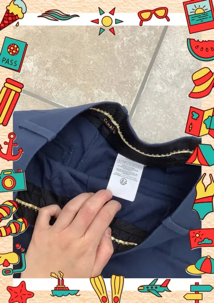 Pantalon ajusté tailleur marine Camaïeu S 36 - photo numéro 2