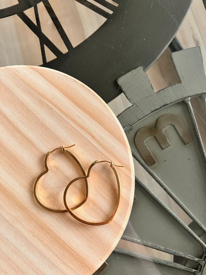 Boucles d’oreilles, cœur Jamais porté