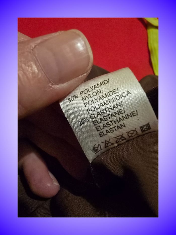 Maillot de Bain 1 Pièce Dos Nu Marron & Vert Lime – Motifs Bohèmes – Taille 44 XXL – Neuf, Sans Étiquette - photo numéro 4