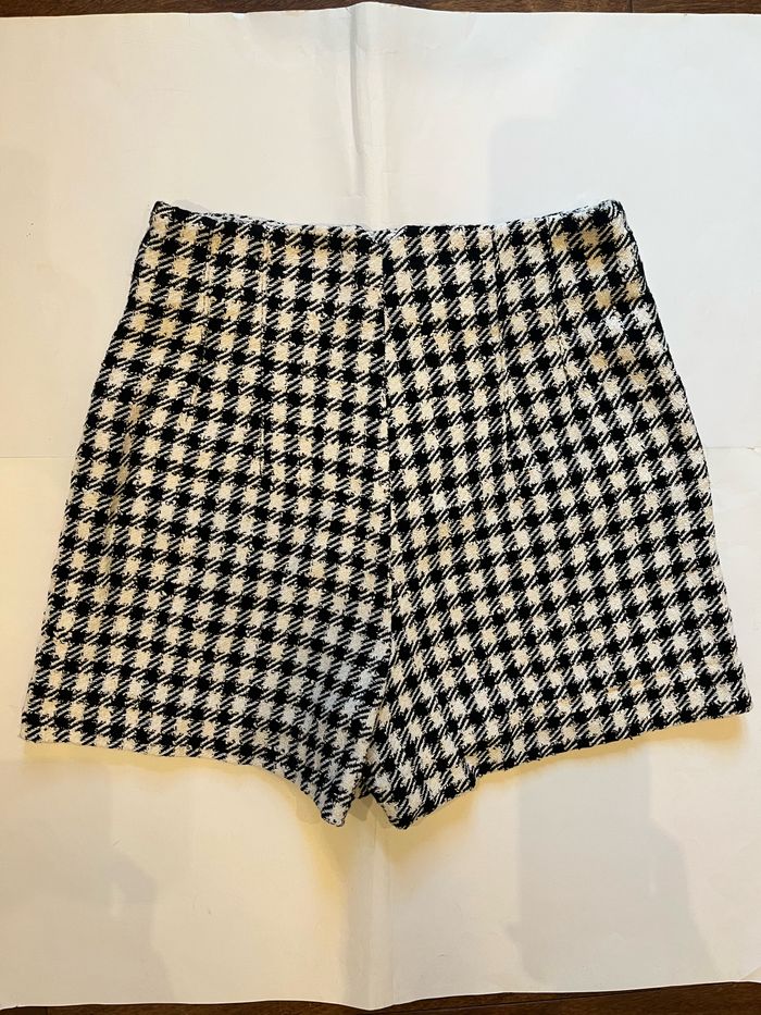 Ensemble chic blazer et short motif carreaux  pied de poule noir et blanc zara taille Xs/34 - photo numéro 7