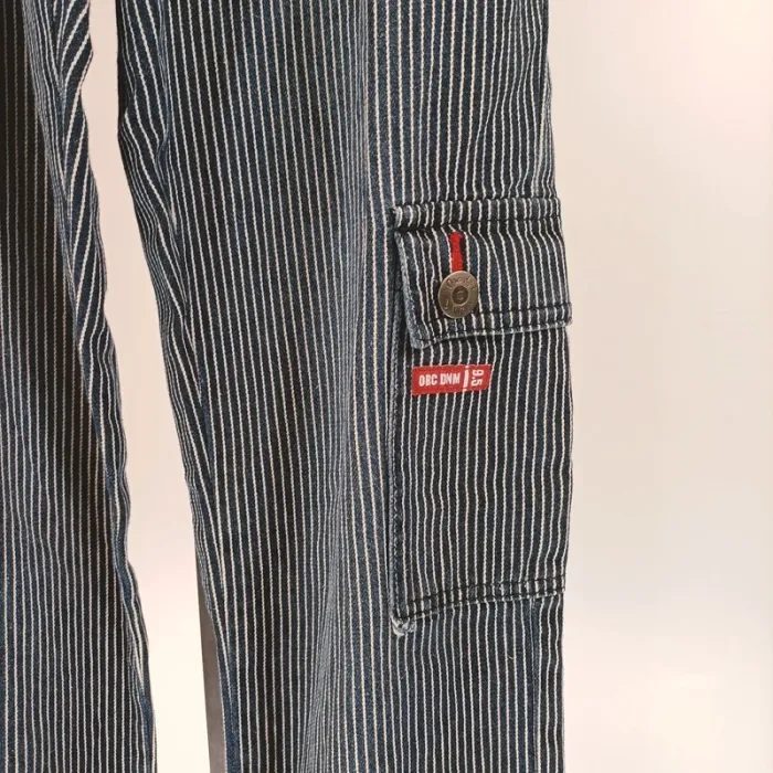Pantalon orchestra 14 ans rayures verticales bleu marine et blanc A143 - photo numéro 3