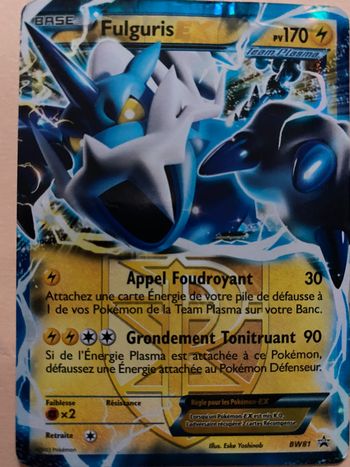 Carte Pokémon rare Fulguris EX 170PV holo BW81