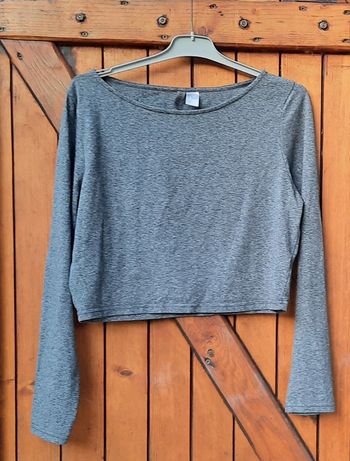 Crop top gris ML H&M,L