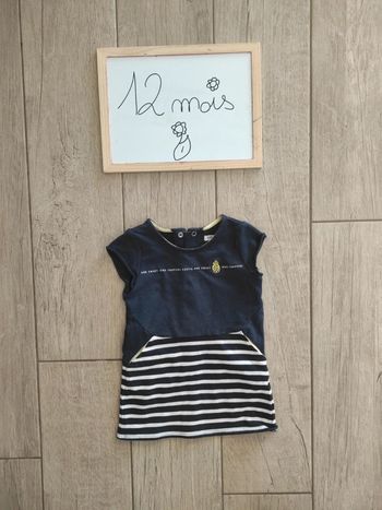 Robe bleue ikks tropical ananas 12 mois