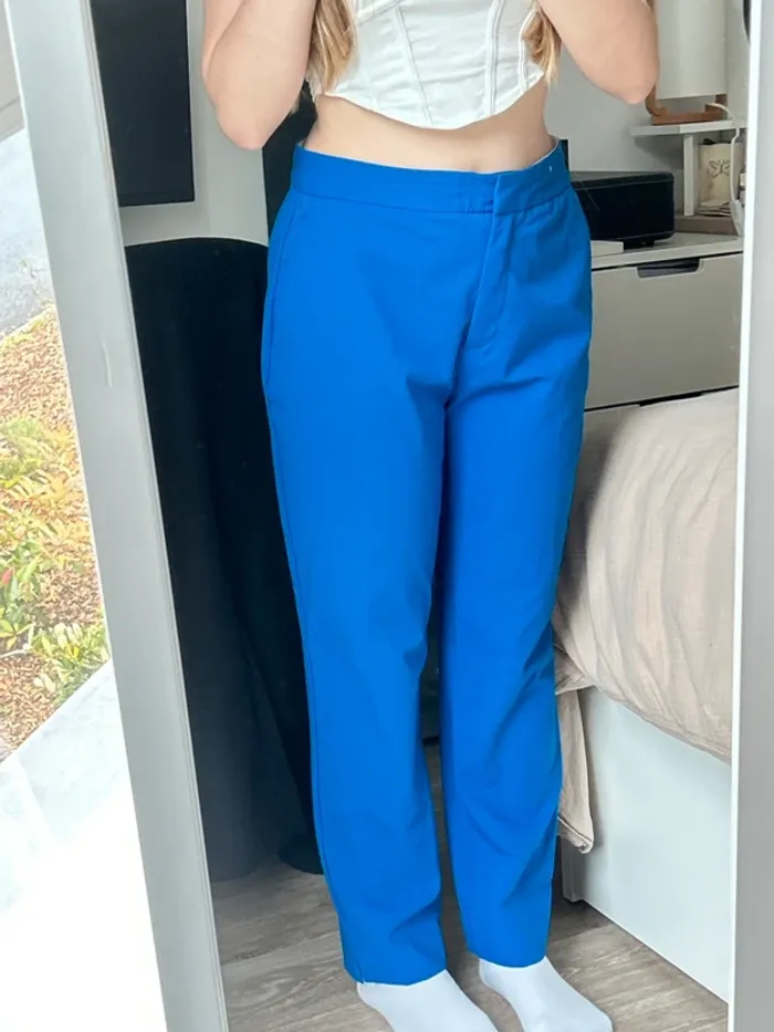 Pantalon tailleur Zara Bleu électrique taille 38