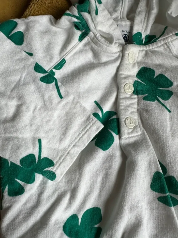 Sweat léger en coton avec capuche Petit Bateau 6 mois - photo numéro 2