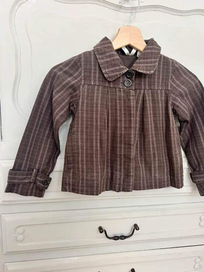 Très belle petite veste marron Okaidi taille 6 ans - photo numéro 2