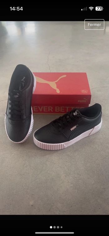 Baskets puma Carina noire et blanches 38,5 neuves
