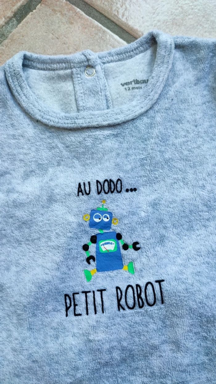 Pyjama Vertbaudet gris robot - photo numéro 2