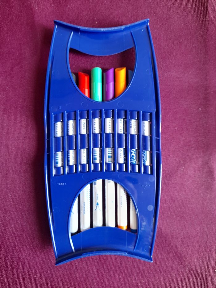 8 feutres ardoise bic velleda neuf avec support - photo numéro 2
