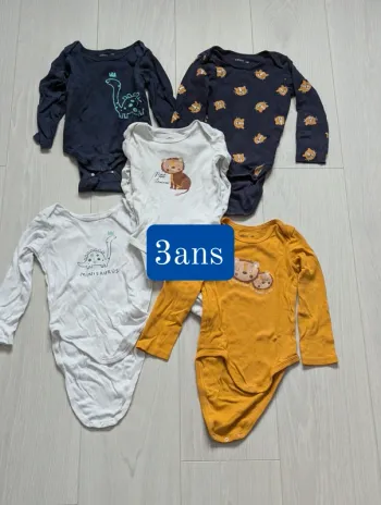 Lot 5 bodies manches longues 36mois 3ans