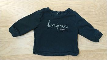 Sweat bleu kiabi bonjour coeur 6 mois