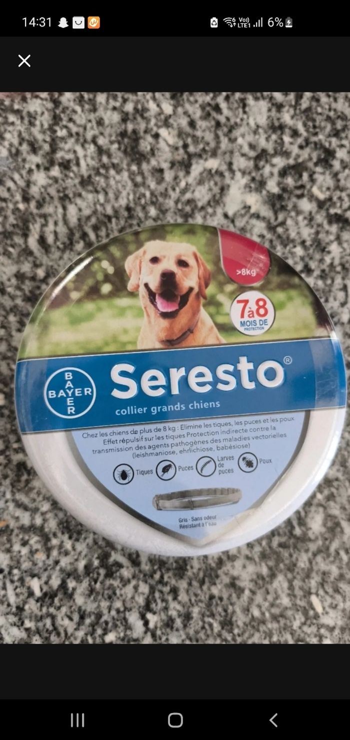 Collier seresto  chien ou chat - photo numéro 2