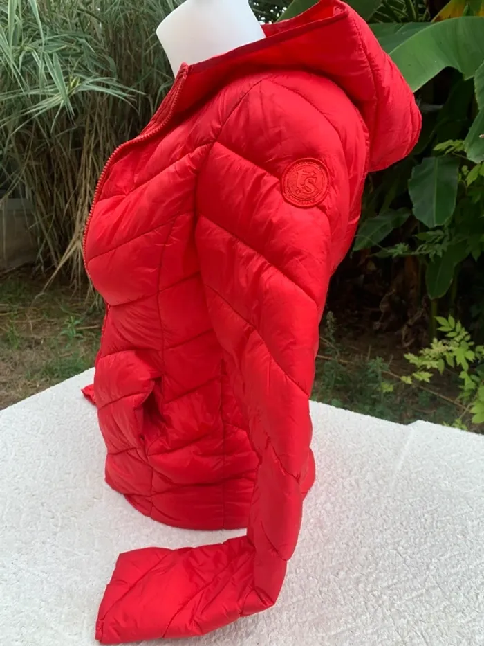 Doudoune Teddy smith à capuche manches longues rouge - photo numéro 4