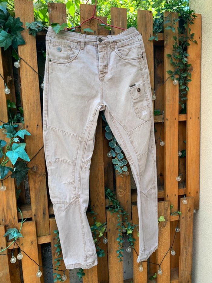 Pantalon cargo beige claire - taille 28/32 clockhouse - photo numéro 4