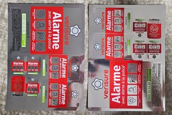 Lot de 2 Planche de 7 Autocollants Alarme Verisure Authentique originale